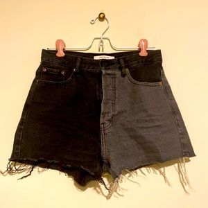 PacSun Two Tone Denim Shorts - Ultra High Rise Vintage Short, Size 25